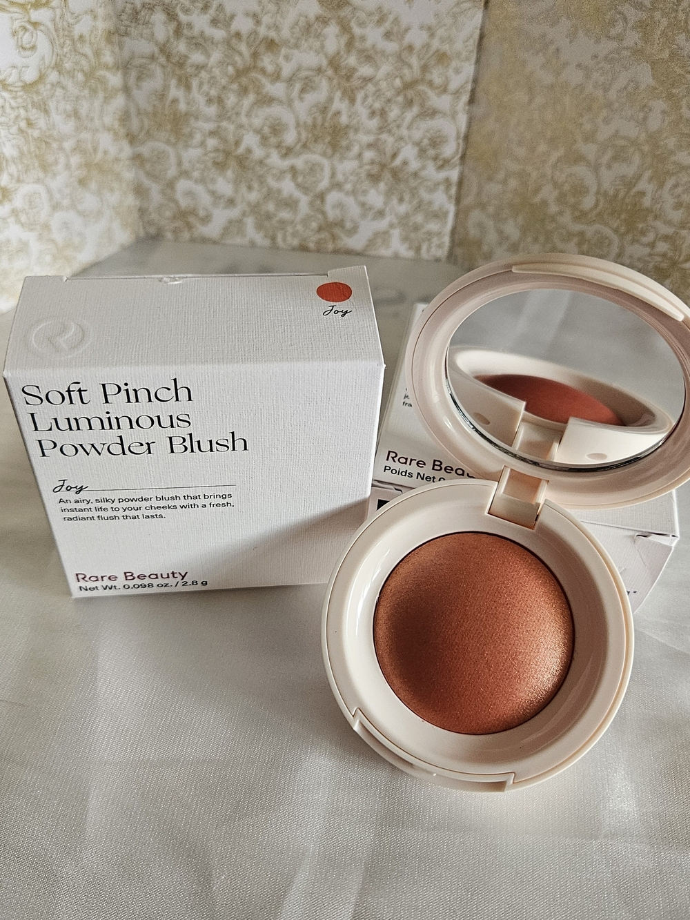 Rare Beauty Soft Pinch Luminous Powder Blush — Joy (Soft Coral)